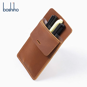 Étui à stylo en cuir médecin infirmière avec fermeture à glissière durable étanche poche portable manteau blanc porte-stylo multifonctionnel - Product Image 1
