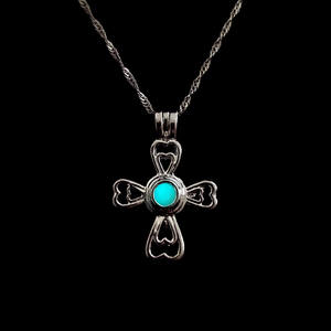 Usine en gros lueur dans le noir Halloween Crucifix croix lumineuse perle pendentif veilleuses collier pour femmes hommes - Product Image 4