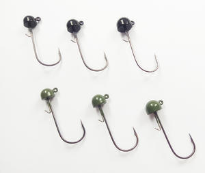 Unikerfishing שחור ירוק פטריות הוק Jighead, באיכות גבוהה 1/10 OZ 1/8 OZ 1/6 OZ רך פיתוי טונגסטן לנענע ראש - Product Image 2