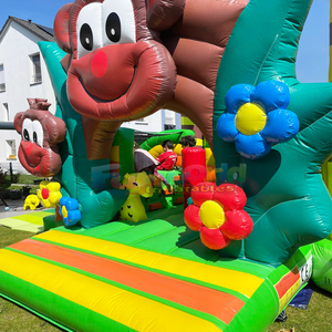Castillo inflable con tobogán de mono para niños, casa de brinco comercial con temática de jungla. - Product Image 4