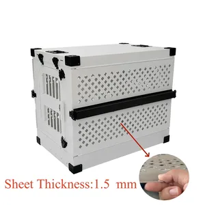 Vente en gros, nouveau design, cage pour chien en aluminium pliable et résistante pour le transport des animaux de compagnie, usine de caisses pour animaux de compagnie pour les voyages en voiture