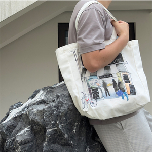 Sacs fourre-tout en toile de coton personnalisés avec logo imprimé – L'option tendance pour transporter vos essentiels avec style - Product Image 5