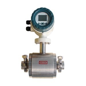 OEM Suppliers Digital Food Grade Tri-clamp Milk Sanitary Magnetic Type Flow Meter pfa Liner Electromagnetic Flowmeter