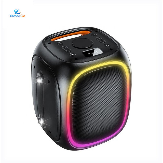 Portable High Power 10-30W for Speaker Dual 6.5" Woofer RGB LED Lighting IPX-7 Waterproof for Outdoor Events Home Parties