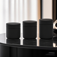 Pot en verre rond noir à fermeture hermétique avec logo imprimé, résistant aux enfants, 2oz, 3oz, 4oz