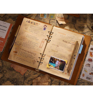 A5 A6 A7 Crazy Horse Retro Real Cow <b>Leather</b> Handmade Journal Diary Sketch Book Cover Loose-leaf Ring <b>Binder</b> Notebook - Product Image 2