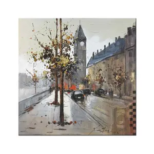 Handgeschilderd landschap canvas londen straat cityscape schilderijen voor thuis decoratie