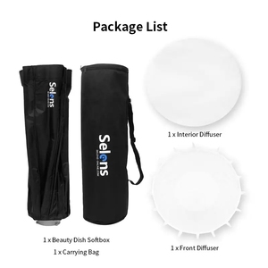 Selens portatile 65cm 85cm 105cm Softbox con 16 aste a piegatura rapida ombrello piatto di bellezza per uso Studio - Product Image 5