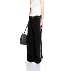 New Arrival Fashion High Quality Streetwear <b>Girls</b> <b>Jeans</b> With Side Strap Black Wash Women Baggy <b>Jeans</b> - Product Image 4