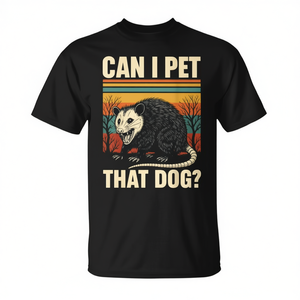 T-shirt unisexe Can I Pet That Dog Opossum, taille adulte S M L XL XXL, t-shirt graphique amusant avec motif animal - Product Image 2