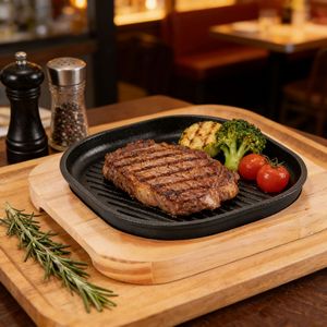 Plaque de cuisson <span class=keywords><strong>en</strong></span> <span class=keywords><strong>fonte</strong></span> épaissie style occidental pour steak, poêle barbecue coréenne, gril rayé pour viande, fromage, Teppanyaki, facile à nettoyer - Product Image 3