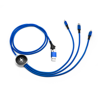 Câble USB 2.0 Type C avec gaine en nylon, blindage tressé et logo LED pour cadeaux promotionnels