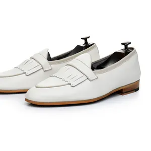 Handgemaakte Mode Donkerbruine Heren Business Loafer Guangzhou Loafers Heren Schoenen Echt Leer Casual Italiaans