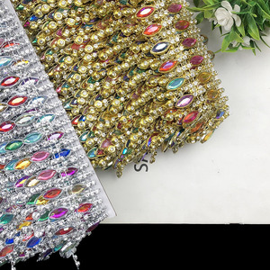 RYL 3.3cm <span class=keywords><strong>Strass</strong></span> Or Argent Dentelle Scène Danse Coiffe en Plastique Accessoires Décoratifs DIY Apprêts Vestimentaires pour Artisanat Déco - Product Image 3