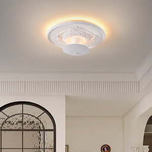 Ventilateur de plafond contemporain avec télécommande, IP44, 3500K blanc chaud, Ra80, couvercle en acrylique, base en bois, design suspendu, salon - Product Image 3