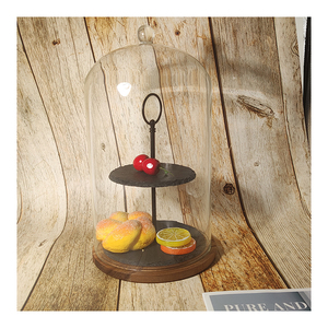 Cosen-Soporte de <span class=keywords><strong>pizarra</strong></span> para tartas de 2 niveles con cúpula de <span class=keywords><strong>vidrio</strong></span>, venta directa de fábrica China - Product Image 1