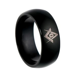 质量保证碳化钨金戒指符号-金钨带共济会戒指 - Product Image 5