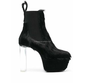 Botas de Tacón Alto Transparentes Unisex para Hombre, Lido Minimal Grill Beatle, 130 mm, Botas Chelsea de Cuero Genuino, Botas de Plataforma de Cuero - Product Image 6