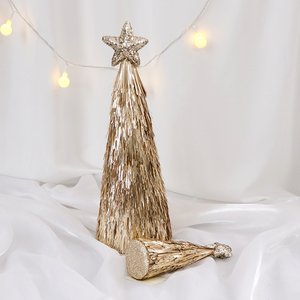 Cây hình nón giáng sinh với ngôi sao trên các đồ trang trí long lanh hàng đầu cho trang trí kỳ nghỉ navidad - Product Image 2