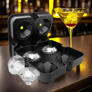 Vereinigte Staaten USA Kanada Große runde Diamant kugel Silikon Eiswürfel schale Form mit Deckel Behälter - Product Image 4