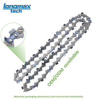 Chaîne de tronçonneuse de remplacement professionnelle OEM LongMax 3/8" Standard .063" 72DL 20 pouces 72E à dents pleines pour MS381/MS382/038/066