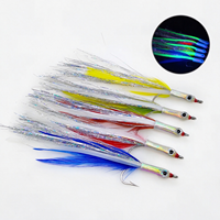 2/0 #   Umpan Lalat Air Asin Bercahaya 1.6g Bulu Iridescent Mata 3D Kail Karbon Berduri untuk Ikan Tarpon Pike Air Tawar Lepas Pantai