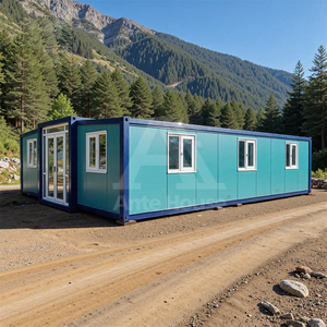 <span class=keywords><strong>Maison</strong></span> conteneur extensible à double aile avec cuisine séparée, <span class=keywords><strong>maison</strong></span> mobile pour usage hôtelier ou en villa, structure en acier, design moderne - Product Image 1