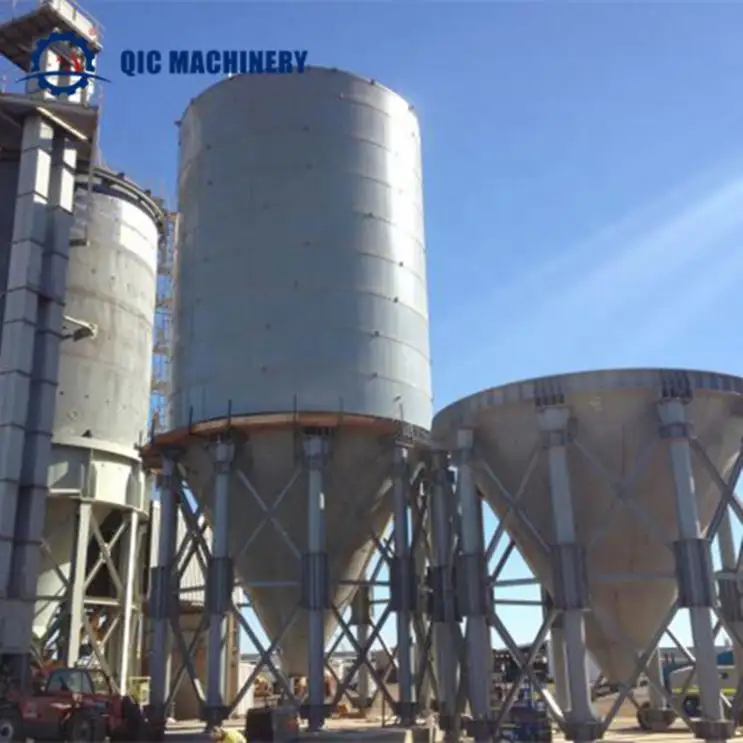 Silos di stoccaggio di grano QIC Silo di stoccaggio di grano zincato per alimentazione animale su misura serrato Silo di cemento 1000 tonnellata