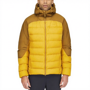 Veste d'hiver matelassée à capuche pour homme, coupe-vent, sportive, bleue, coupe régulière, fermeture éclair, coque en polyester - Product Image 2