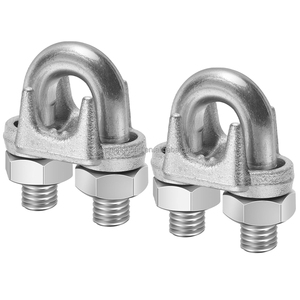 Serre-câble de haute qualité, galvanisé, <span class=keywords><strong>à</strong></span> boulon en U, pour attache de câble, tendeur de <span class=keywords><strong>corde</strong></span> <span class=keywords><strong>à</strong></span> <span class=keywords><strong>linge</strong></span>, 1/4" M6, pince pour câble métallique - Product Image 1