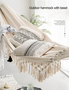 <span class=keywords><strong>Hamac</strong></span> d'extérieur en coton fait main avec pompon <span class=keywords><strong>Hamac</strong></span> suspendu en macramé <span class=keywords><strong>brésilien</strong></span> - Product Image 2