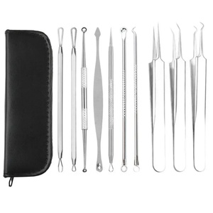 Juego Multifunción de Agujas de Acero Inoxidable de Doble Punta para Eliminar Puntos Negros y Acné, con Diez Pinzas - Product Image 4