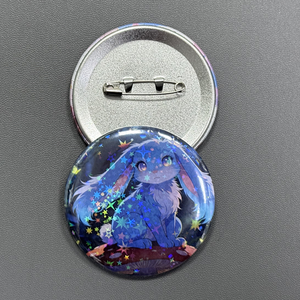 맞춤형 금속 반사 인쇄 학교 보안 원형 하트 고양이 개인화 핀 틴 틴플레이트 버튼 배지 - Product Image 4