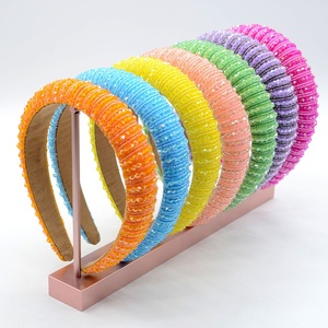 Wholesale Hair Accessories Luxury Diamond Hairband <strong>Beads</strong> Baroque Bling Crystal Rhinestone <strong>Headband</strong> for Women Girls - Product Image 2