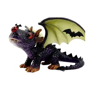 Figura de Dragón con Alas de Murciélago - Estatua Personalizada, Dragón Morado con Alas de Murciélago para una Decoración Gótica y Espeluznante de Halloween - Product Image 1