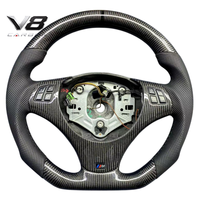 Volant sport personnalisé en fibre de carbone véritable V8carbon pour E81 E82 E84 E87 E88 E90 E92 E93, pièces automobiles, modification, style racing