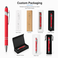 Stylo bille 2-en-1 en métal avec stylet, finition caoutchoutée douce au toucher, logo personnalisé, cadeau promotionnel OEM