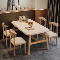 Mesa de Comedor Rectangular Moderna de Madera Maciza para Hogares y Apartamentos Pequeños Incluye Mobiliario Sencillo para Catering y Alquiler Comercial