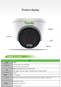 Thương hiệu ban đầu tiandy 4MP Dome <span class=keywords><strong>IP</strong></span> <span class=keywords><strong>Camera</strong></span> POE Starlight <span class=keywords><strong>IR</strong></span> được xây dựng trong mic 50m phạm vi 2.8 mét ống kính cho sử dụng ngoài trời cctv NVR - Product Image 5