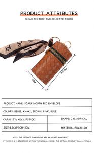 Zipper Lined Lipstick Holder Cover New Women's Fashion Retro Cute Girl Coin <b>Purse</b> Student Portable Wallet Earphone Storage BagS - Product Image 5