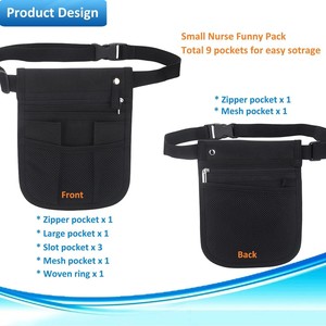 <b>Nurse</b> Fanny Pack Medical Tool Storage <b>Bag</b> With Waist Strap Portable Gray And Black Oxford Cloth Sports Accessory <b>Bag</b> - Product Image 4