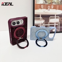 Coque de téléphone magnétique rotative à 360 degrés IDEAL Factory pour Apple iPhone Duo, luxe, diamant, antichoc, paillettes brillantes, pour filles