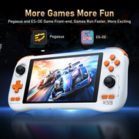 Consolas de Juegos Portátiles S Classic K59, Pantalla Táctil HD de 5.5 Pulgadas, Sistema Android 14, Reproductor de Juegos Portátil K59, Compatible con WiFi y Juegos de PC