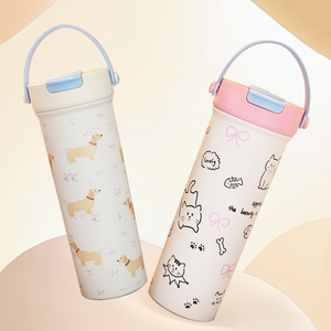แก้วกาแฟแบบพกพา 600 มล. รุ่นใหม่ ดีไซน์สวยงาม พร้อมหลอดดูดแยกชา แก้วเก็บความร้อนสแตนเลส - Product Image 2