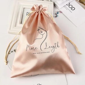 Custom Logo Silk Satin <b>Drawstring</b> Gift <b>Bags</b> Hair Jewelry <b>Makeup</b> <b>Drawstring</b> Packaging Pouch Satin <b>Bag</b> for Clothes - Product Image 5