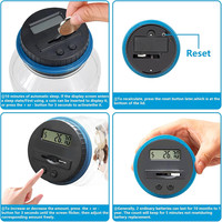 Tirelire numérique 1,8 L avec écran LCD pour compter les pièces de monnaie, tirelire pour argent liquide, pièces USD et EURO, coffre-fort pour défi d'épargne