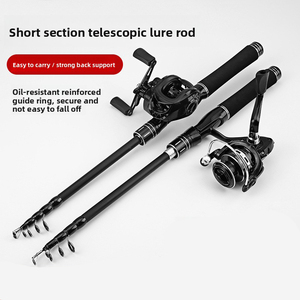 Canne à pêche télescopique portable en fibre de verre 4 sections, spinning/casting, 1-2m, rigide, <span class=keywords><strong>pour</strong></span> <span class=keywords><strong>la</strong></span> pêche en voyage et <span class=keywords><strong>la</strong></span> pêche au bar - Product Image 1