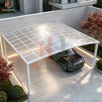 Elegante Toldo Integrado de Aluminio para Vehículos, Impermeable, Resistente a los Rayos UV, Techo de PC Natural, Resistente al Viento, para Villas, Portones Pequeños