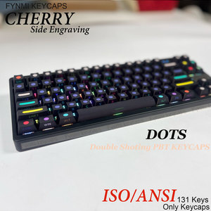 คีย์แคป Fynmi รุ่นใหม่ <span class=keywords><strong>GMK</strong></span> สีขาว/ดำลายจุด แบบสลักด้านข้าง 131 ปุ่ม รูปแบบ ANSI ISO สำหรับสวิตช์ Cherry MX Gateron Kailh Outemu - Product Image 6