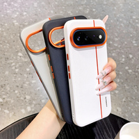 Étui de téléphone anti-chute en cuir avec lentille à grand trou et blocage de couleur, compatible avec Google Pixel 11, Pixel 11 Pro, Pixel 11 Pro XL